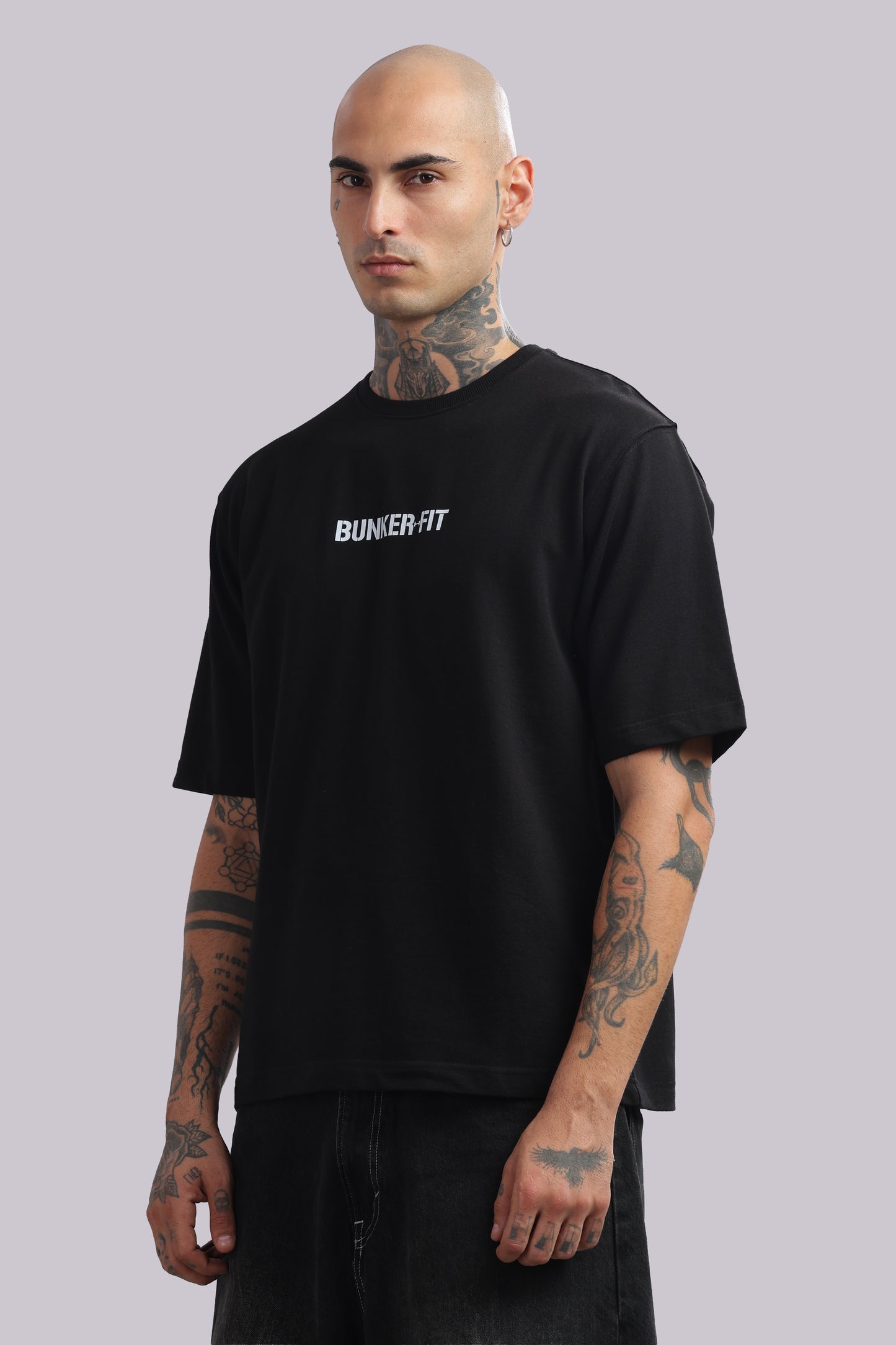 BUNKERFIT "Me vs Me Focus" Oversized Graphic T-Shirt