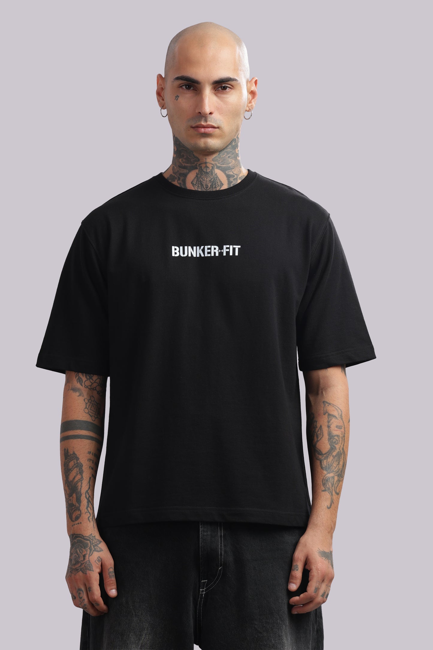 BUNKERFIT "Me vs Me Focus" Oversized Graphic T-Shirt