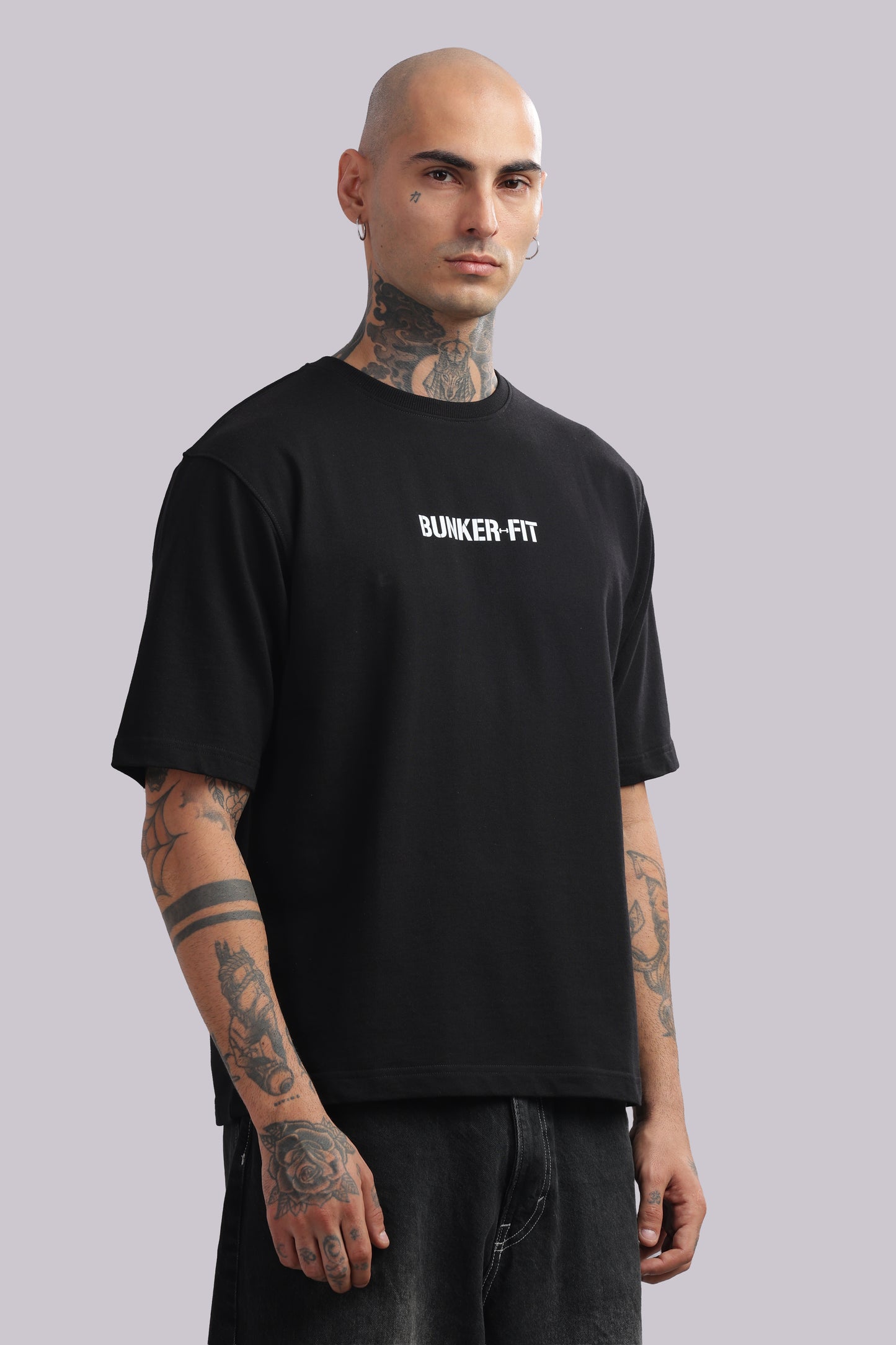 BUNKERFIT "Me vs Me Focus" Oversized Graphic T-Shirt