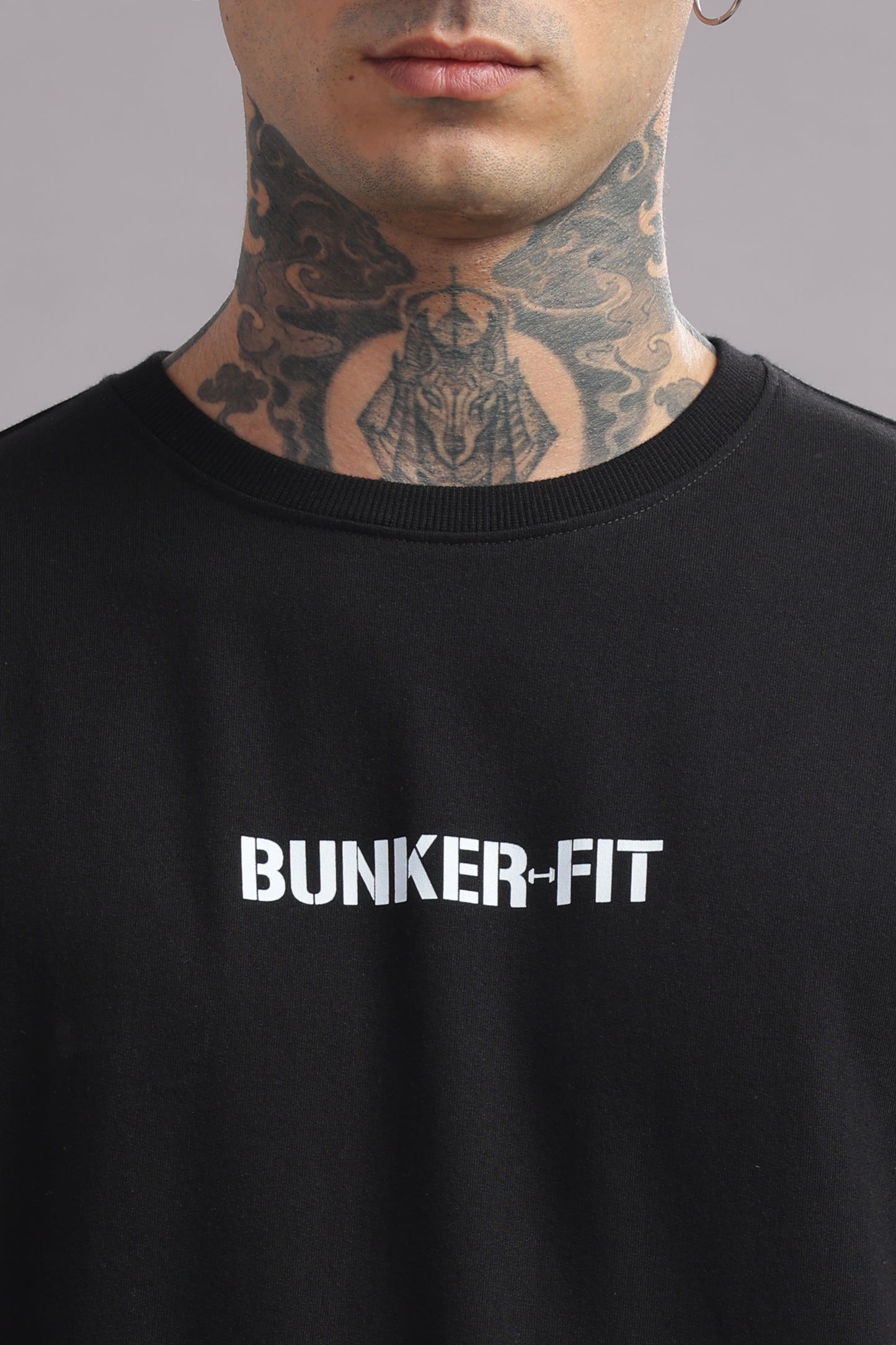 BUNKERFIT "Me vs Me Focus" Oversized Graphic T-Shirt