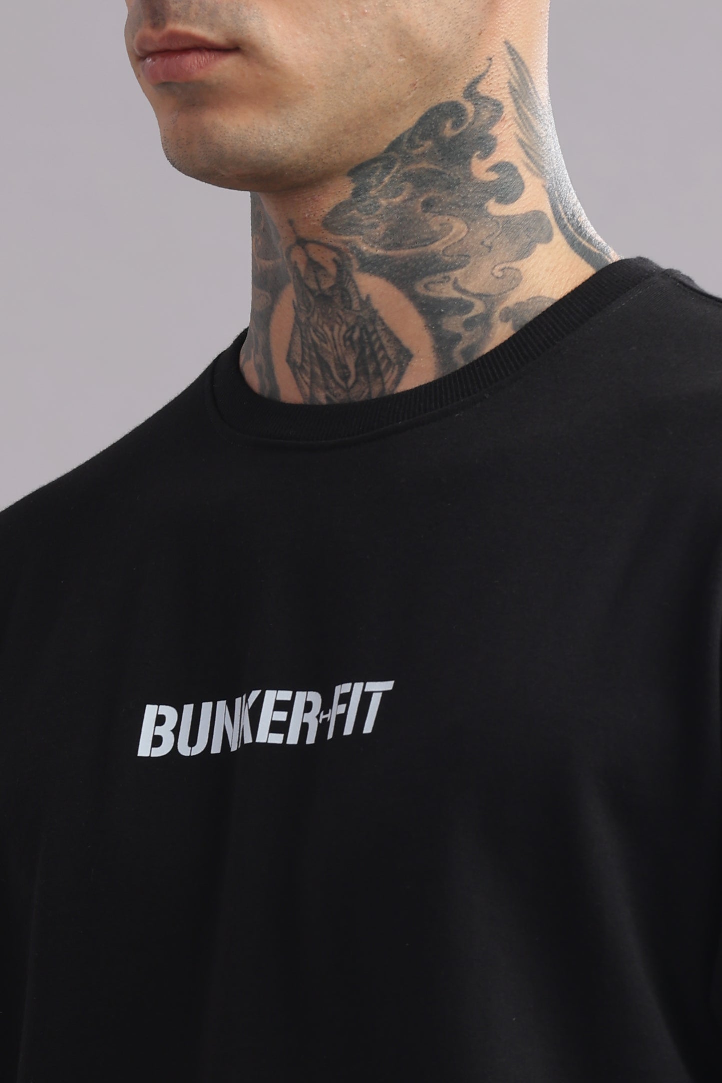 BUNKERFIT "Me vs Me Focus" Oversized Graphic T-Shirt