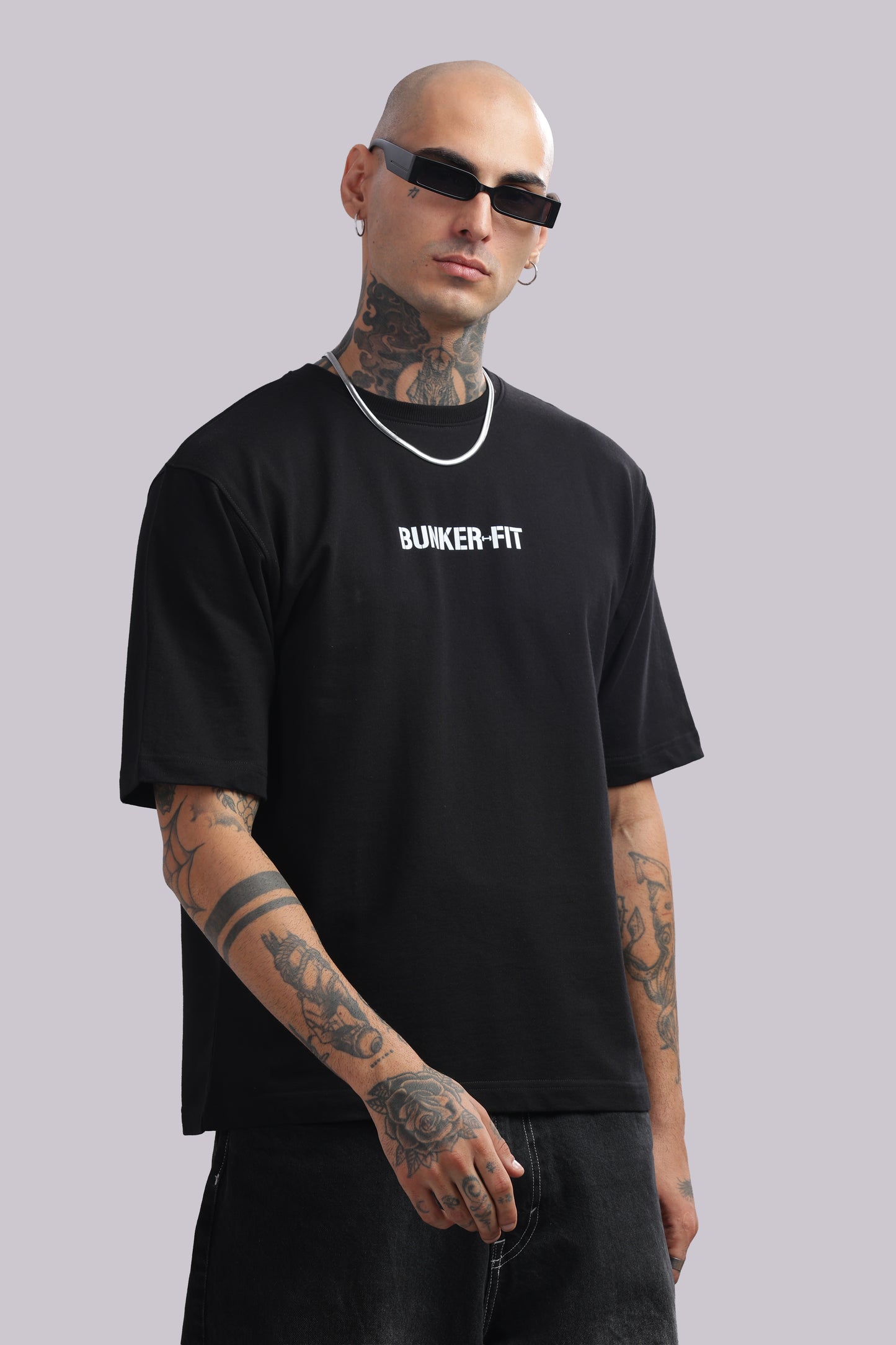 BUNKERFIT "Me vs Me Focus" Oversized Graphic T-Shirt