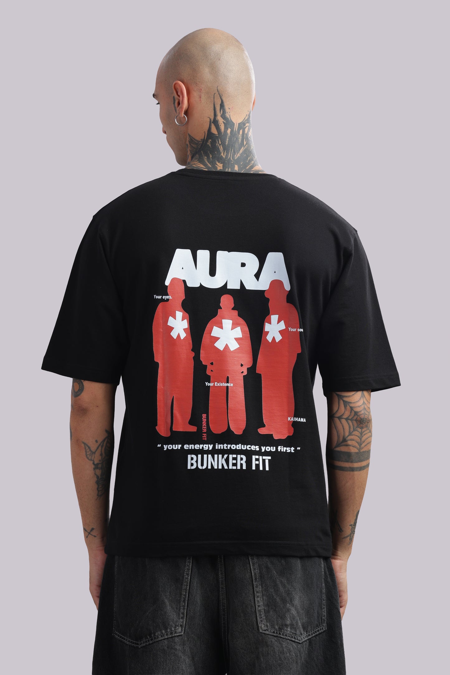 AURA Oversized Graphic Tee – Bunker Fit