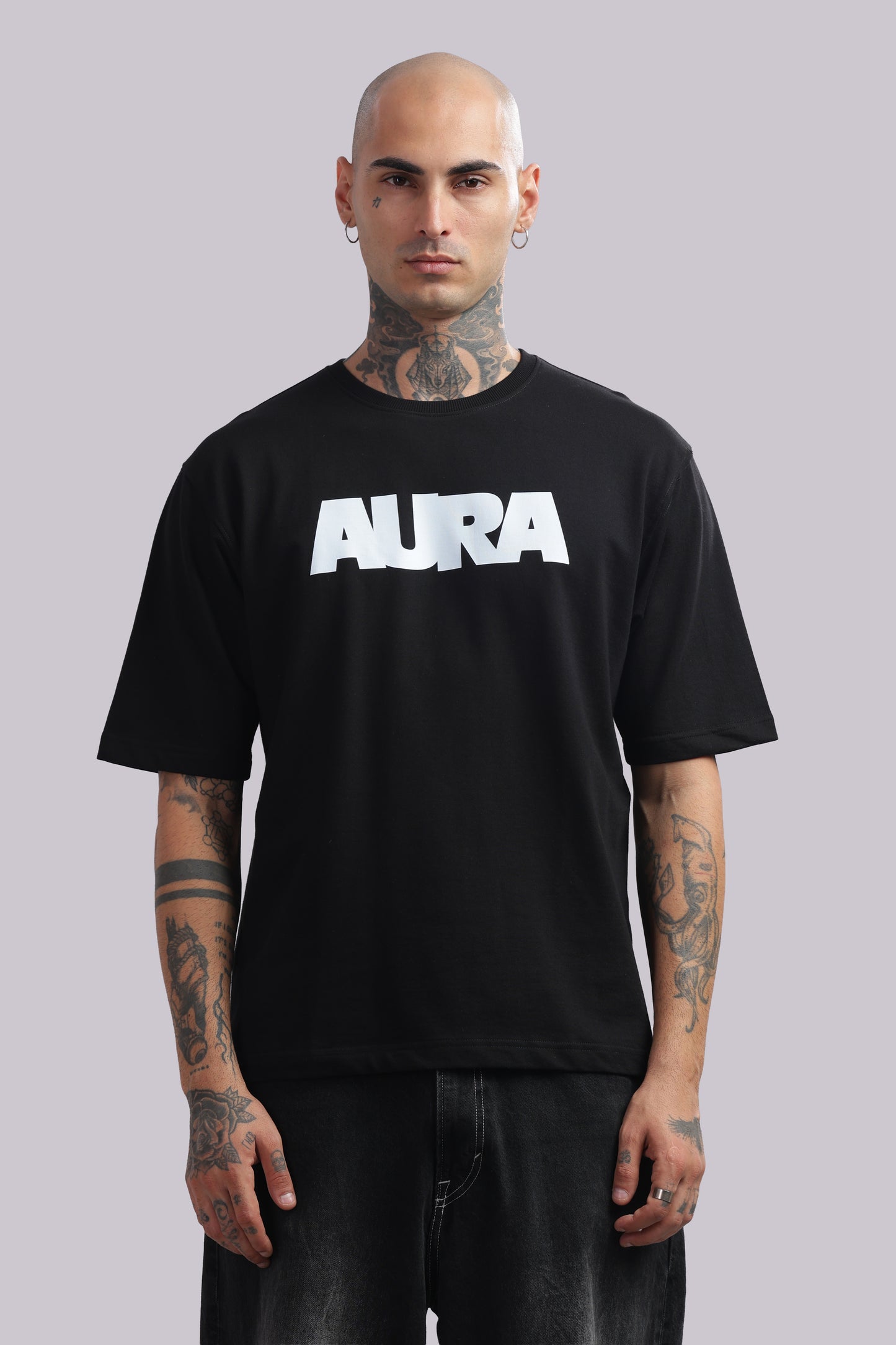 AURA Oversized Graphic Tee – Bunker Fit