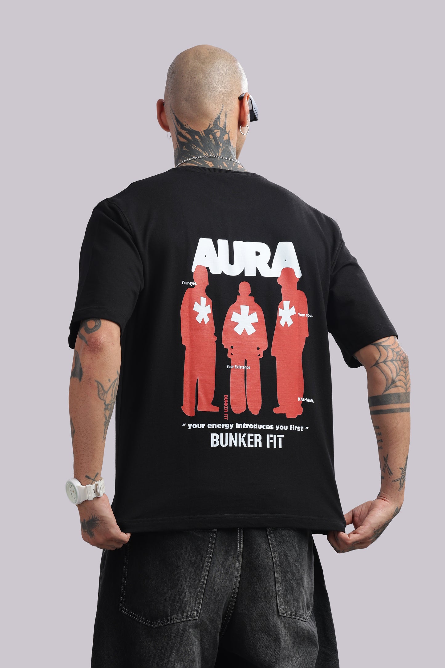 AURA Oversized Graphic Tee – Bunker Fit