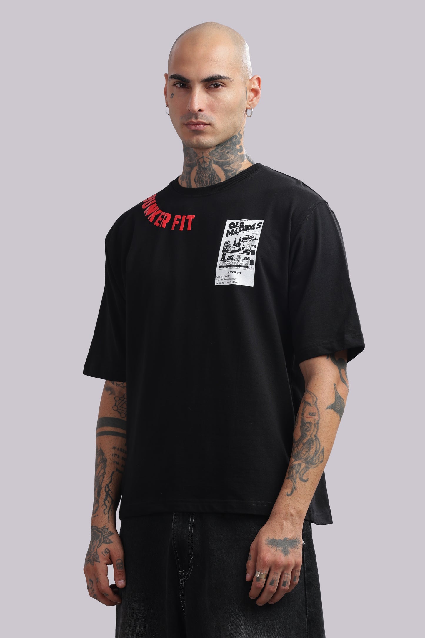Old Madras Oversized Graphic Tee – Bunker Fit