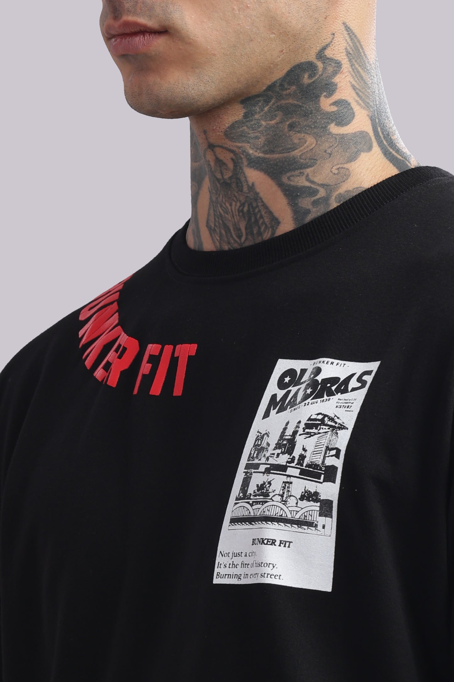 Old Madras Oversized Graphic Tee – Bunker Fit