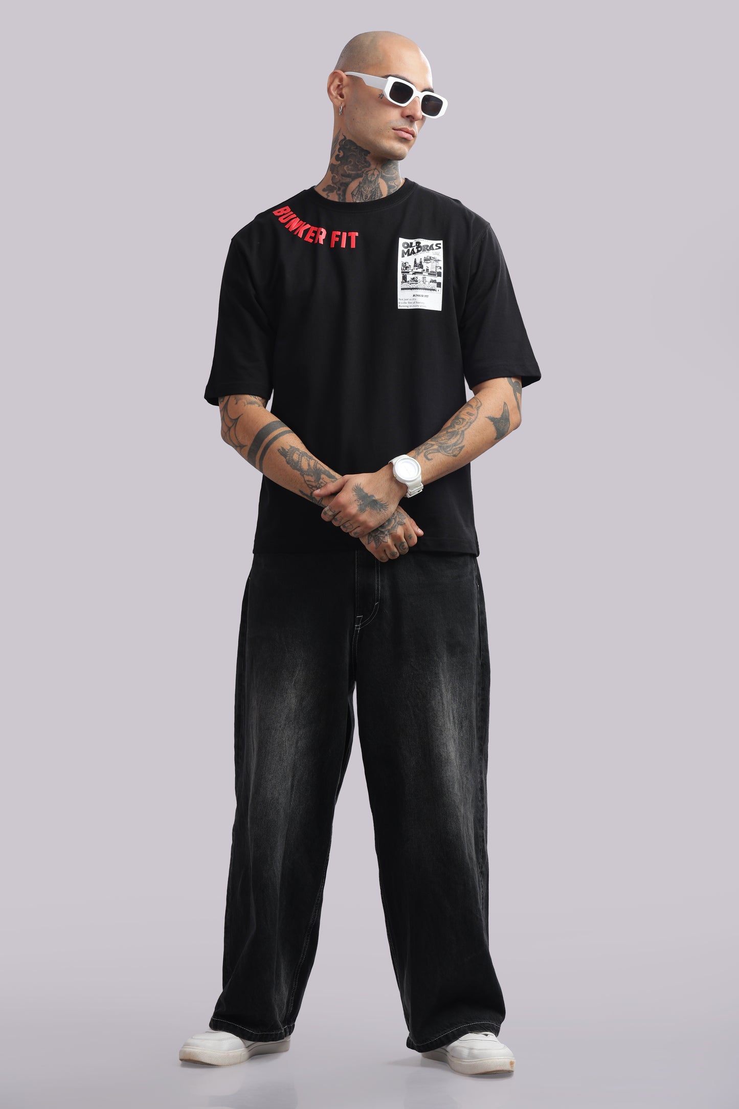 Old Madras Oversized Graphic Tee – Bunker Fit
