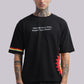 Black Graphic Oversized T-Shirt with Bold Side Print