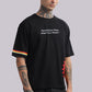 Black Graphic Oversized T-Shirt with Bold Side Print