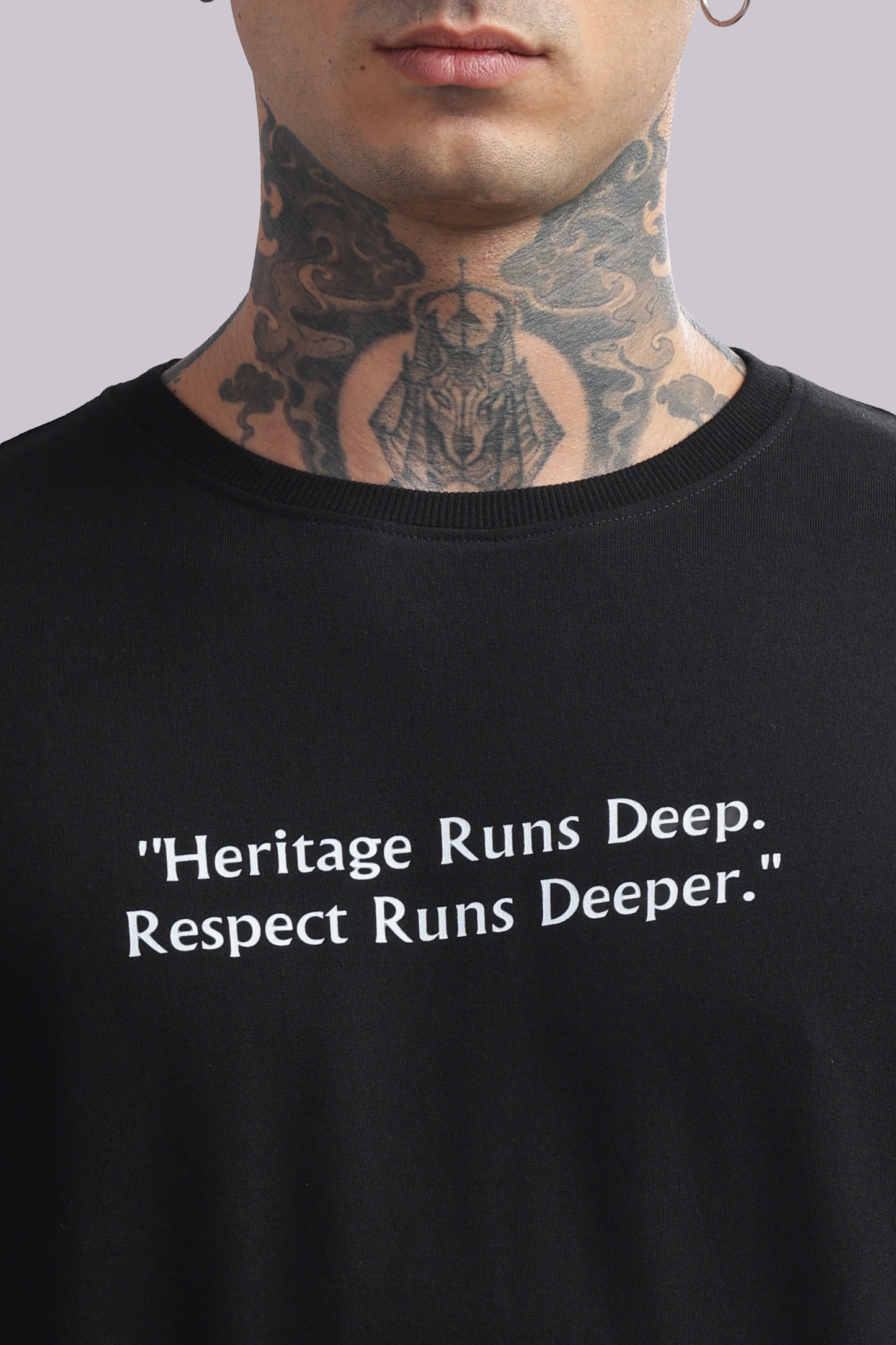 Black Graphic Oversized T-Shirt with Bold Side Print