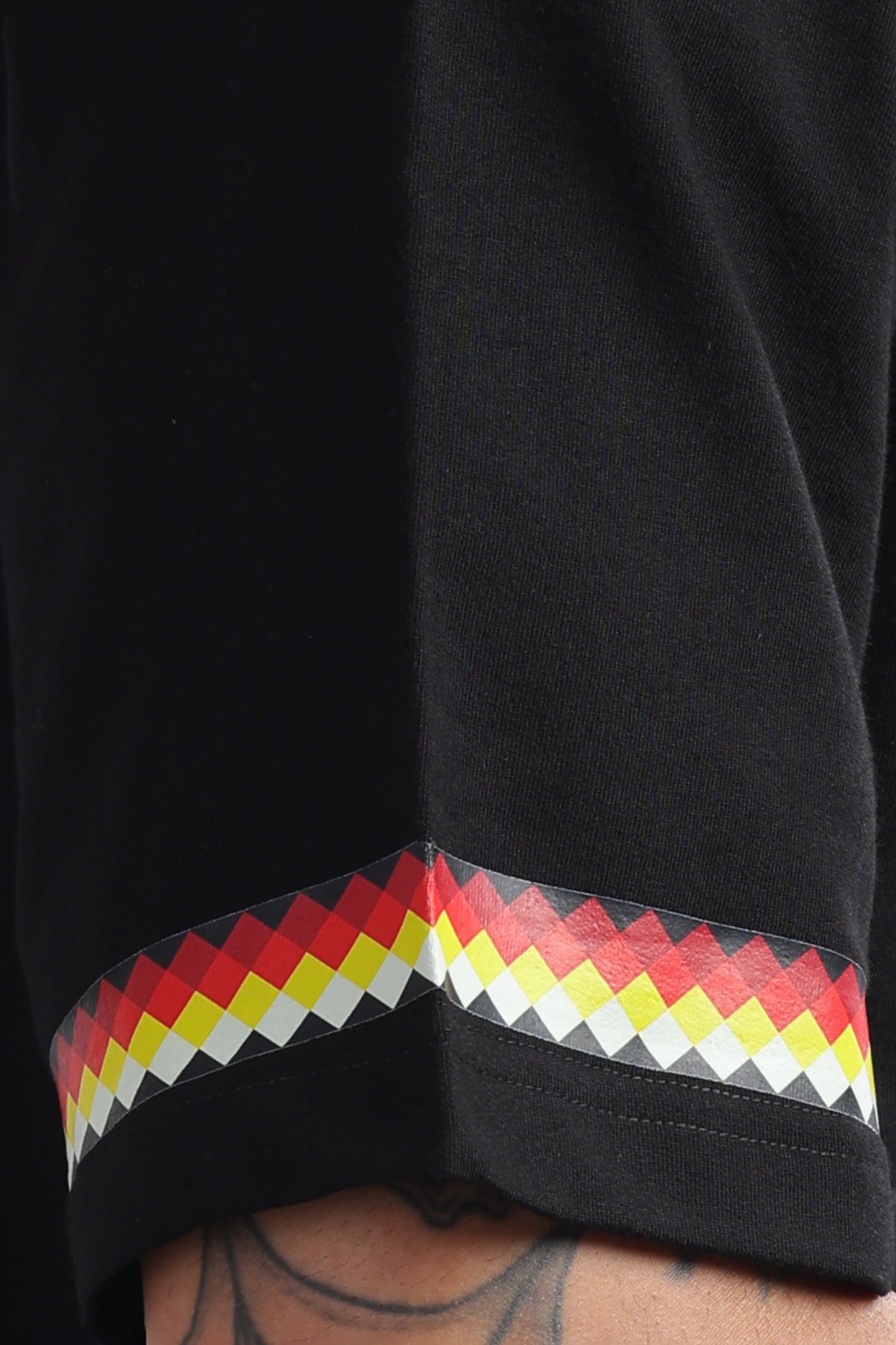 Black Graphic Oversized T-Shirt with Bold Side Print