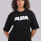 AURA Oversized Graphic Tee – Bunker Fit