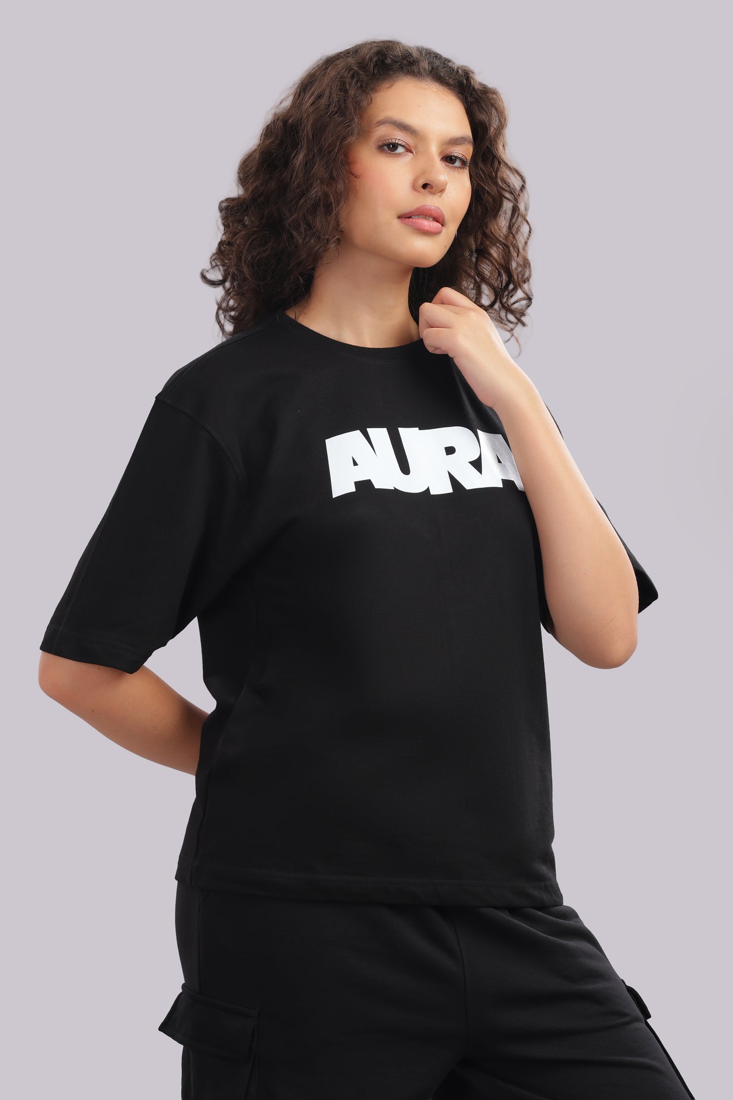 AURA Oversized Graphic Tee – Bunker Fit