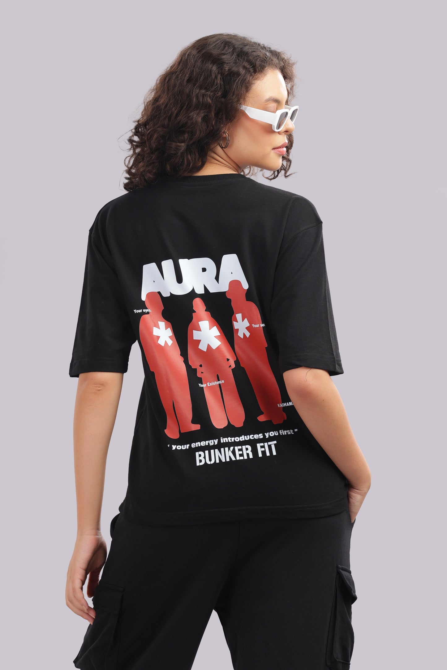 AURA Oversized Graphic Tee – Bunker Fit