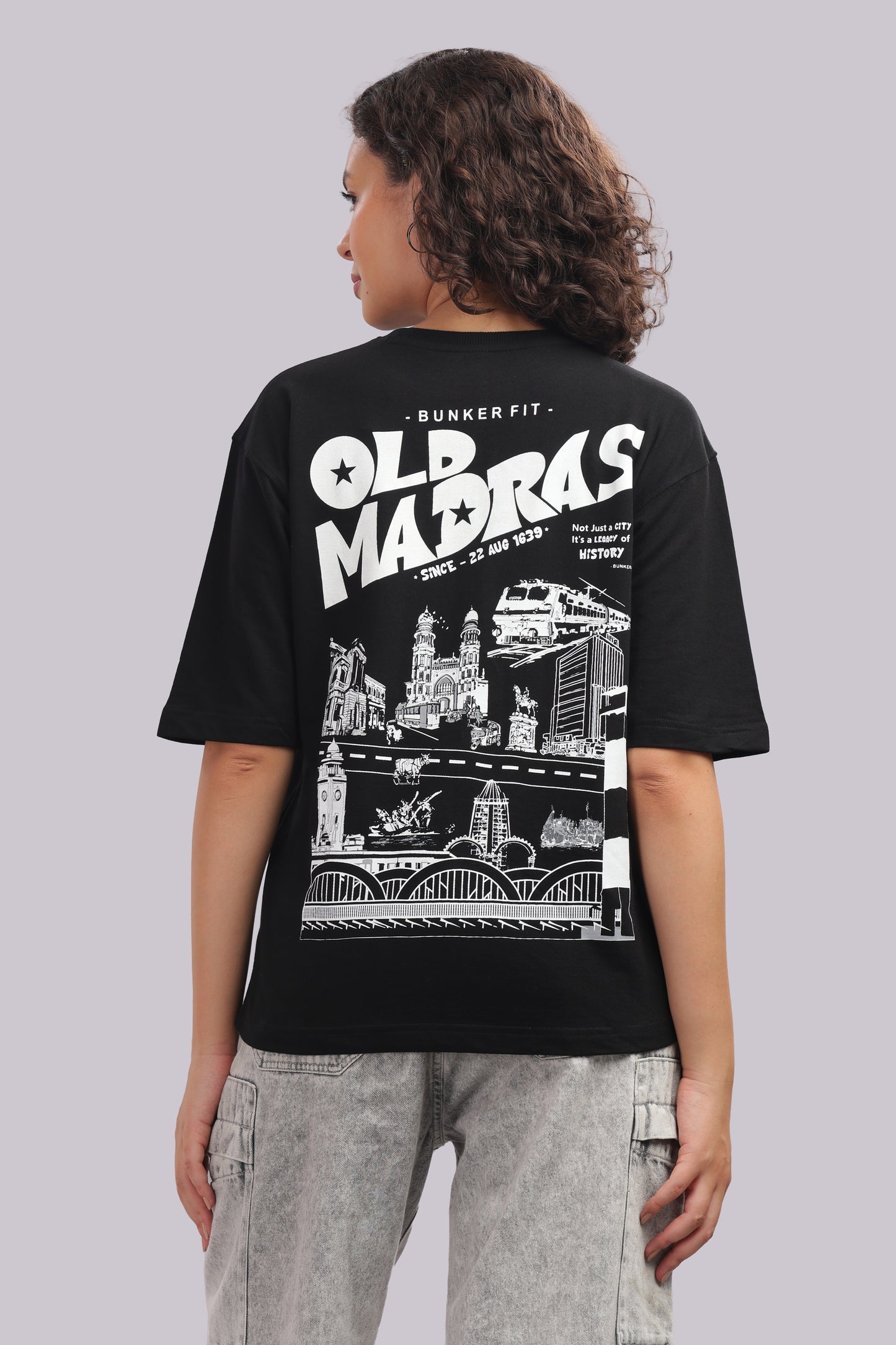 Old Madras Oversized Graphic Tee – Bunker Fit