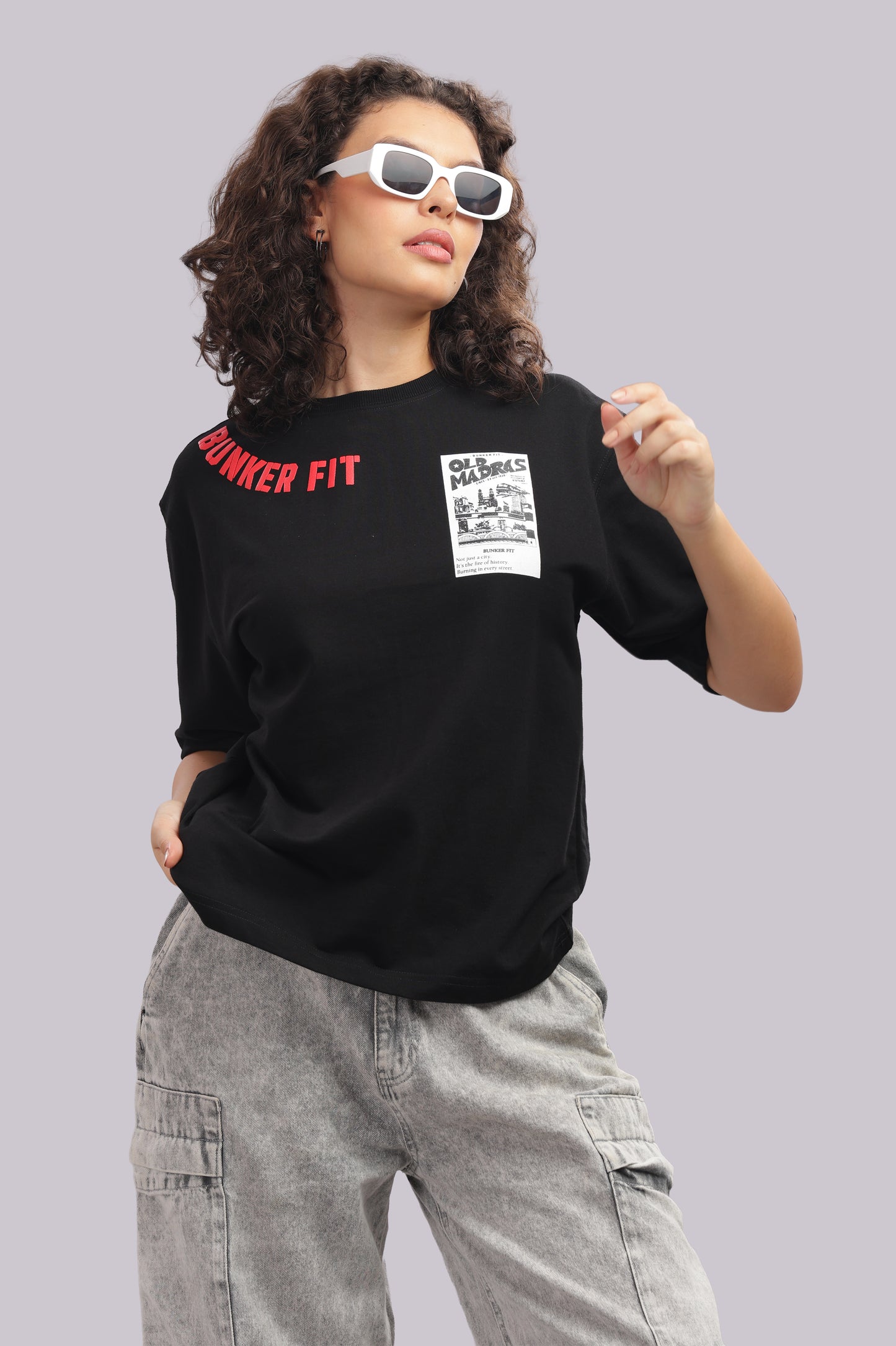 Old Madras Oversized Graphic Tee – Bunker Fit