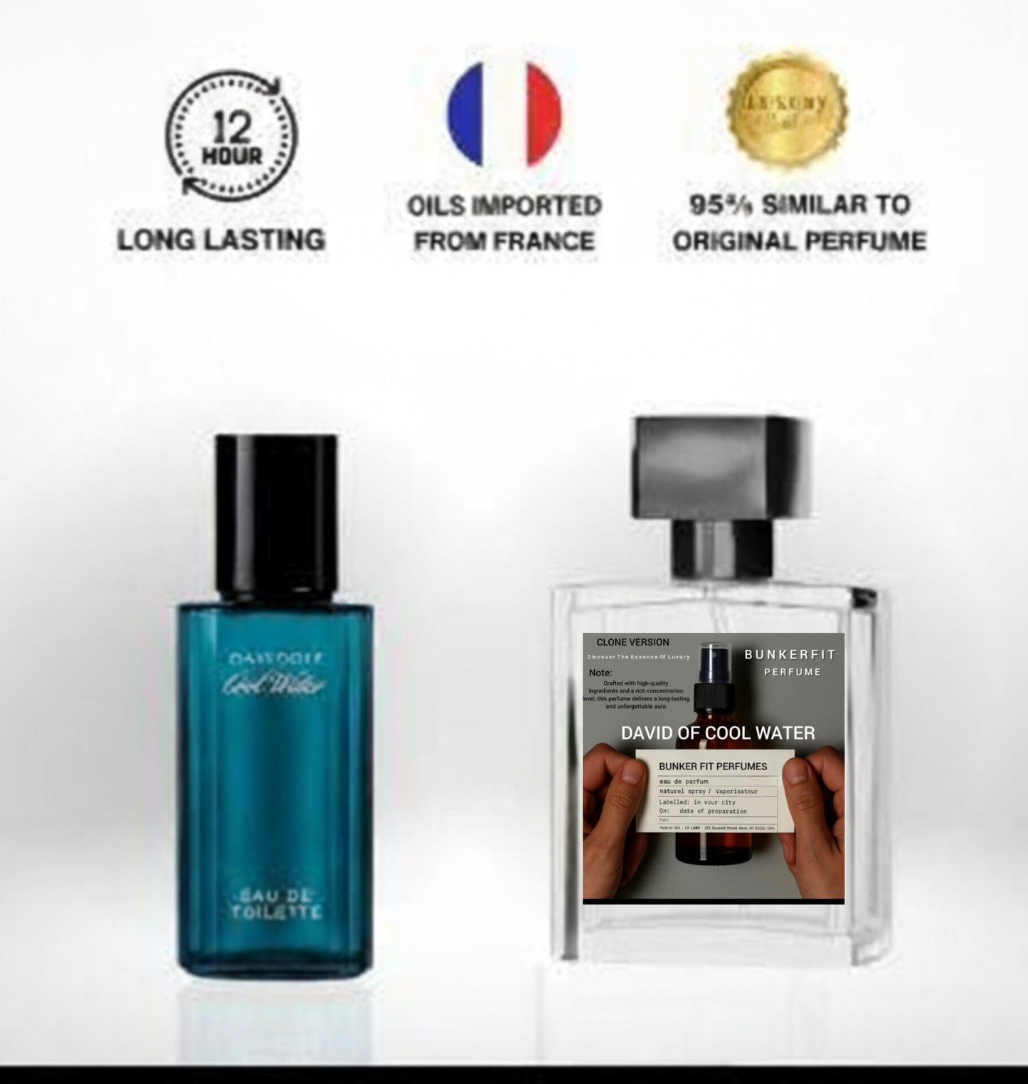 BUNKER FIT PERFUMES FRESH, AQUATIC This product is an independent creation, designed for fragrance lovers Inspired by: Coool Water by Davidoff