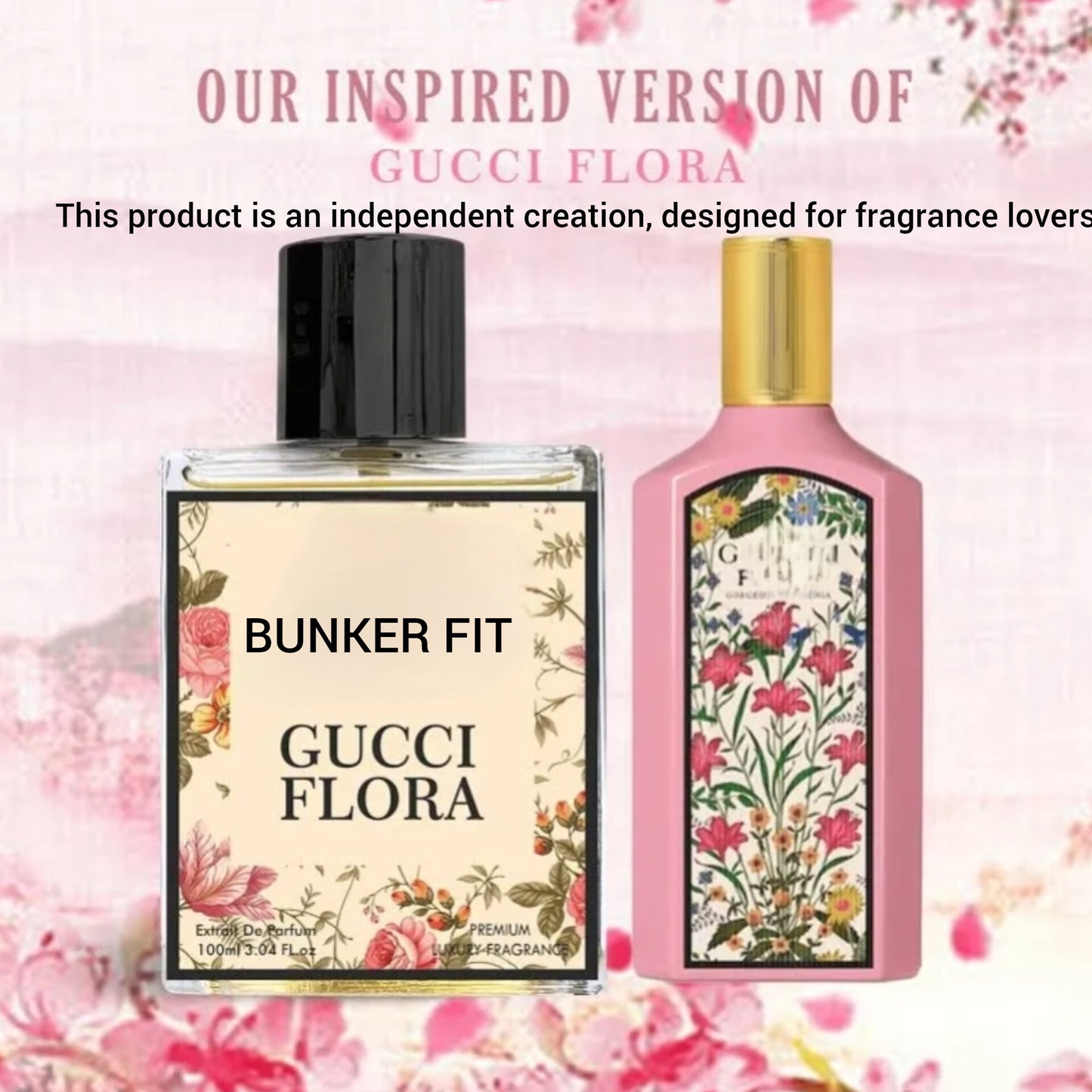 BUNKER FIT PERFUMES FLORAL, ELEGANT, FEMININE VIBE
This product is an independent creation, designed for fragrance lovers Inspired by: Gucci-floraa