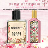 BUNKER FIT PERFUMES FLORAL, ELEGANT, FEMININE VIBE
This product is an independent creation, designed for fragrance lovers Inspired by: Gucci-floraa